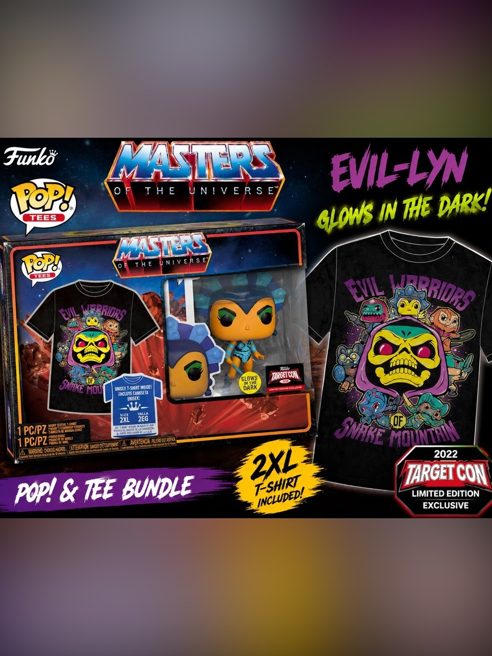 Funko Pop & Tee Masters of the Universe Evil-Lyn Glow in the Dark 2022 TargetCon